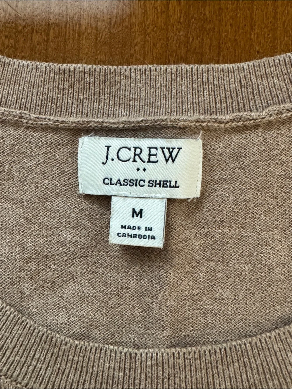 J.Crew Factory Sweater Shell Heather Mushroom 100% Cotton Size M